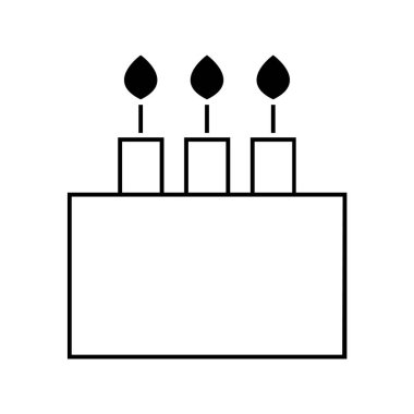 Doğum günü pastası mumlar satırı simgesi ile.