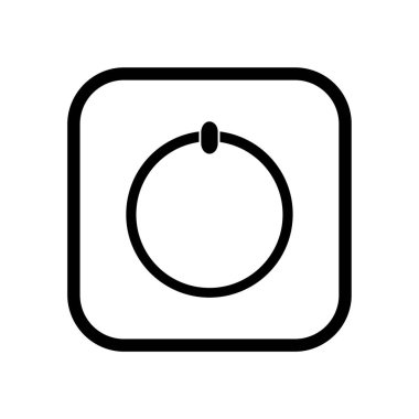 Siyah ve beyaz düğme simgesinin vektör çizimi