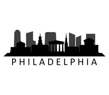 Philadelphia silueti, vektör illüstrasyonu
