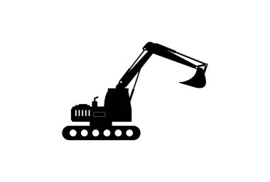 Web ve mobil uygulaması tasarımı, ekskavatör logo kavramı için beyaz arka plan üzerinde izole Ekskavatör simge vektör