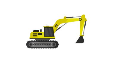 Kazıcı beyaz arka planda izole edildi. vektör illüstrasyonu.