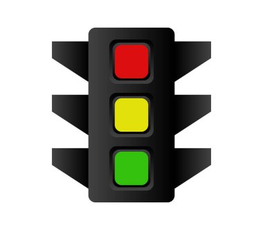 Trafik ışığı simgesi. Web için hafif trafik vektör simgesinin çizgi film illüstrasyonu