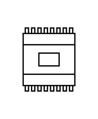 mikroçip vektörü ince çizgi simgesi