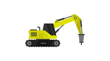 Ekskavatör simgesi, düz stil