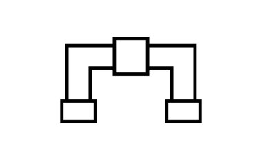 Beyaz arkaplanda boru düz simgesi, vektör illüstrasyonu