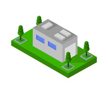 izometrik yapı ikonu vektör illüstrasyon tasarımı