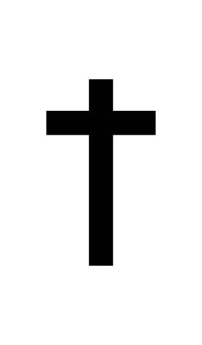 Hıristiyan haç sembolü. Beyaz arkaplanda vektör illüstrasyonu.