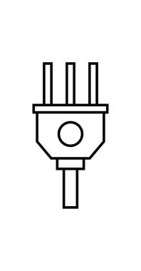 güç soket hattı simgesi vektör illüstrasyonu