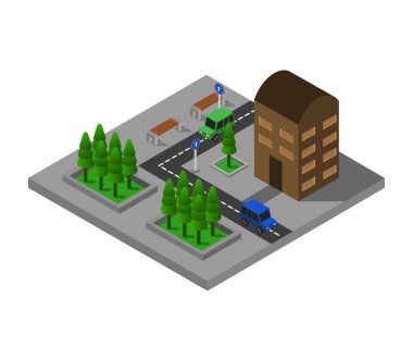 vektör izometrik sokak simgesi