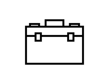 Evrak çantası ikon vektörü. İnce çizgi işareti. izole edilmiş sınır sembolü çizimi