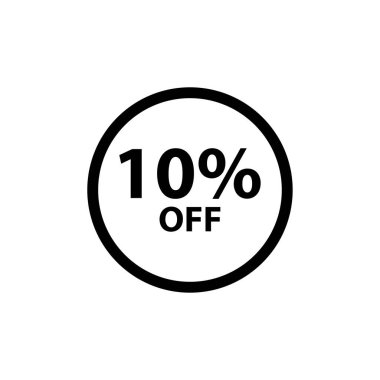 % 10 indirimli satış simgesi, vektör illüstrasyonu
