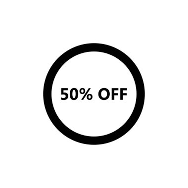 % 50 indirimli satış simgesi, vektör illüstrasyonu