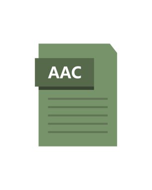 AAC dosya simgesi beyaz bir arkaplanda gösterilmiştir