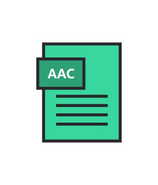 AAC dosya simgesi beyaz bir arkaplanda gösterilmiştir