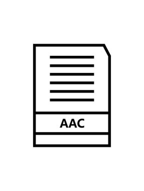 AAC dosya simgesi beyaz bir arkaplanda gösterilmiştir