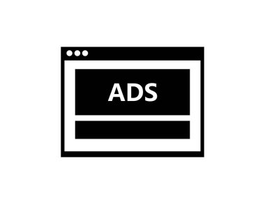 Reklam simgesi. beyaz arkaplanda düz tasarım vektör çizimi