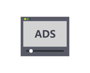 Reklam simgesi. beyaz arkaplanda düz tasarım vektör çizimi