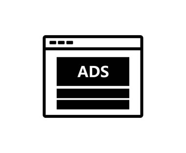 Reklam simgesi. beyaz arkaplanda düz tasarım vektör çizimi