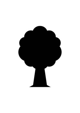 ağaç yassı ikon vektör çizimi