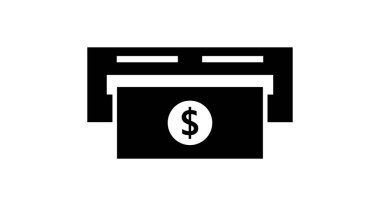 beyaz arkaplanda izole edilmiş atm simgesi vektörü