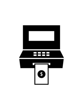 beyaz arkaplanda izole edilmiş atm simgesi vektörü
