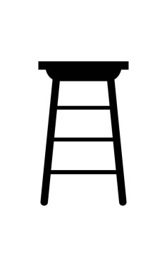 Tabure simgesi vektör illüstrasyonu.