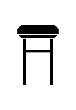 Tabure simgesi vektör illüstrasyonu.