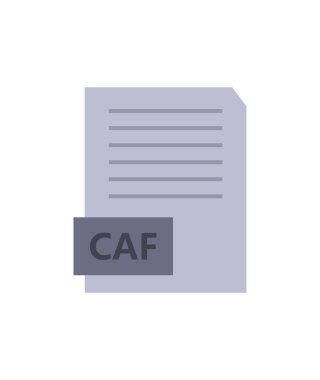 Beyaz arkaplanda gösterilen CAF dosya simgesi 