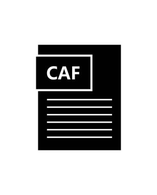 Beyaz arkaplanda gösterilen CAF dosya simgesi 