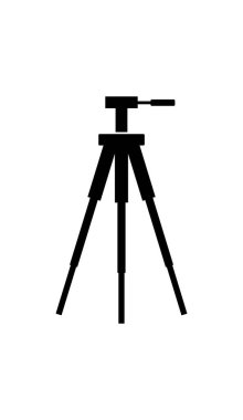 kamera tripod vektör simgesi. düz vektör sembolü beyaz arkaplanda izole edildi.
