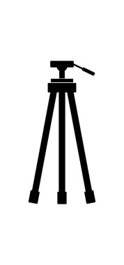 kamera tripod vektör simgesi. düz vektör sembolü beyaz arkaplanda izole edildi.