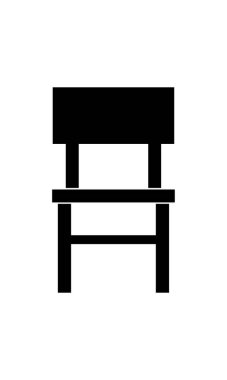 Beyaz arka plan üzerinde sandalye simgesi