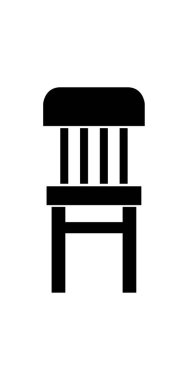 Beyaz arka plan üzerinde sandalye simgesi