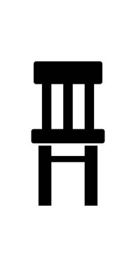 Beyaz arka plan üzerinde sandalye simgesi