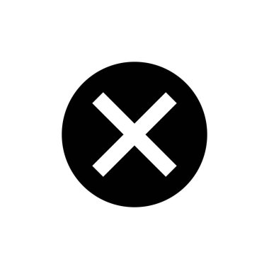 çapraz simge ile daire, vektör illüstrasyonu