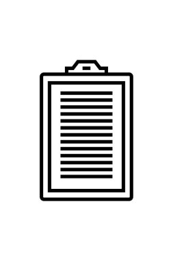 beyaz arkaplanda izole edilmiş panoya sahip kağıt belge