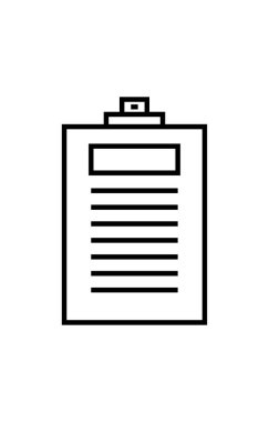 beyaz arkaplanda izole edilmiş panoya sahip kağıt belge