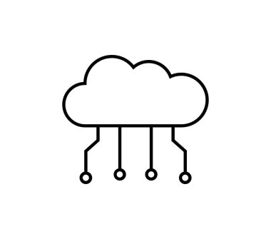 bulut hesaplama simgesi, vektör illüstrasyonu