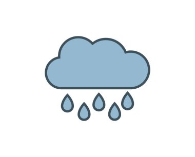 Beyaz arkaplanda yağmurlu bulut çizimi 