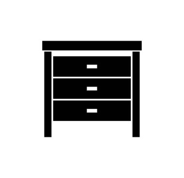 Beyaz arkaplanda resimli çekmece simgesi