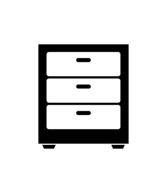 Beyaz arkaplanda resimli çekmece simgesi