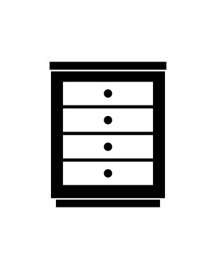 Beyaz arkaplanda resimli çekmece simgesi