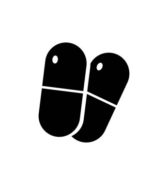 Beyaz arkaplanda izole edilmiş hap simgesi vektörü