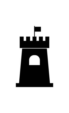 Web için basit kale vektör simgesi çizimi