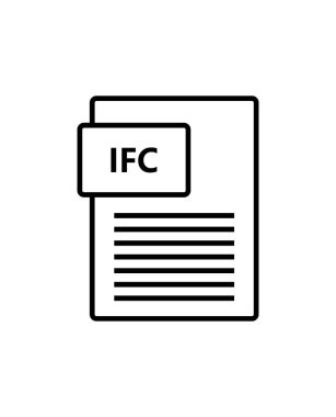 Beyaz arkaplanda resimli IFC dosya simgesi