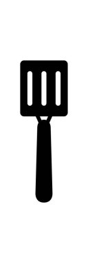 vektör spatulası, beyaz arkaplanda izole edilmiş siluet