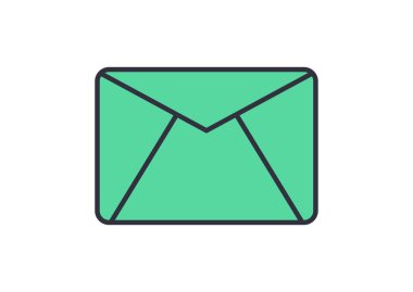 zarf e- posta simgesi, vektör illüstrasyonu