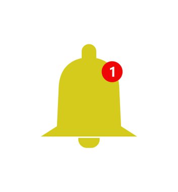 uyarı çanı simgesi vektörü beyaz arkaplanda izole edildi, çan web