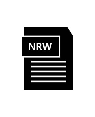 Beyaz arkaplanda resimlenmiş NRW dosya simgesi