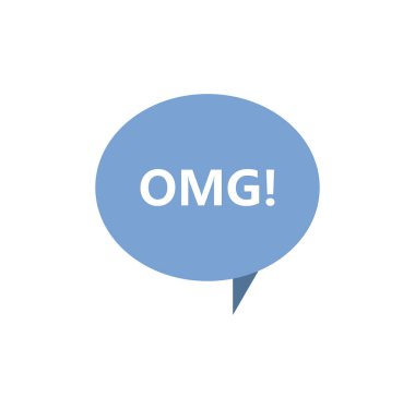 omg! Konuşma balonu. Düz stil. beyaz arkaplanda izole